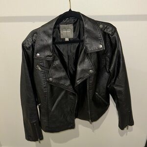 Maurices Black Leather Jacket Asymmetrical Biker Style